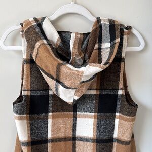Plaid Hooded Vest